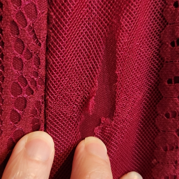 Dokotoo Women's Red V Neck Lace Dress Long Party Wedding Dresses Short Sleeve xl - Picture 7 of 9